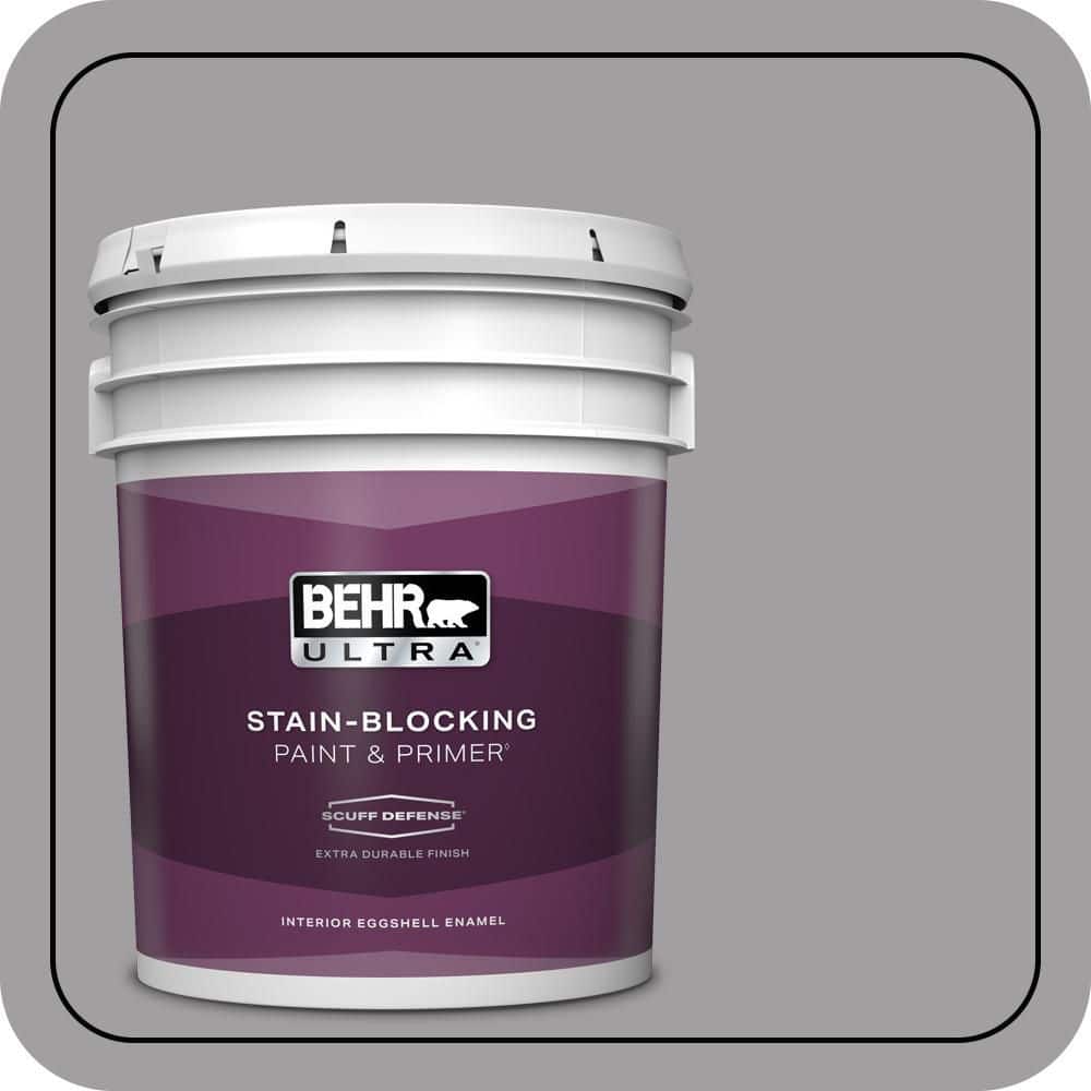 BEHR ULTRA 5 gal. #T11-1 Grayve Yard Extra Durable Eggshell Enamel Interior Paint & Primer