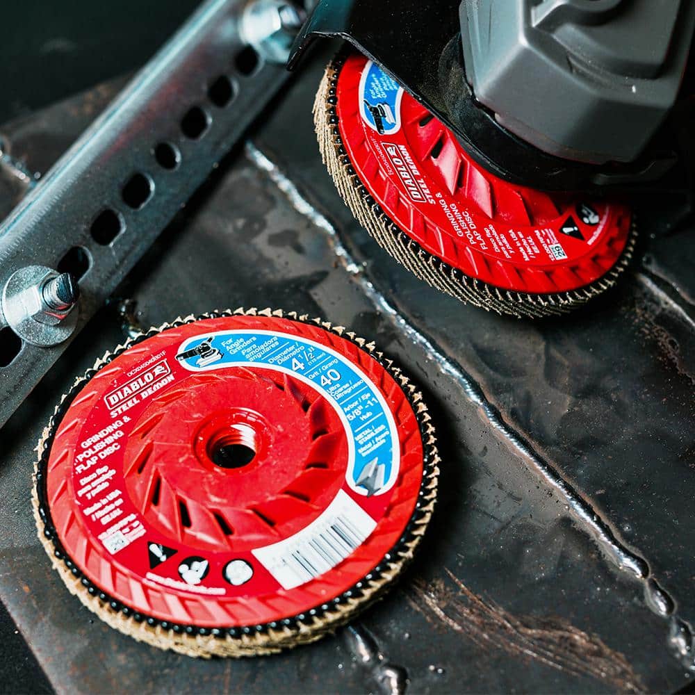 DIABLO 4-1/2 in. 40-Grit Steel Demon Grinding and Polishing Flap Disc with Integrated Speed Hub (3)