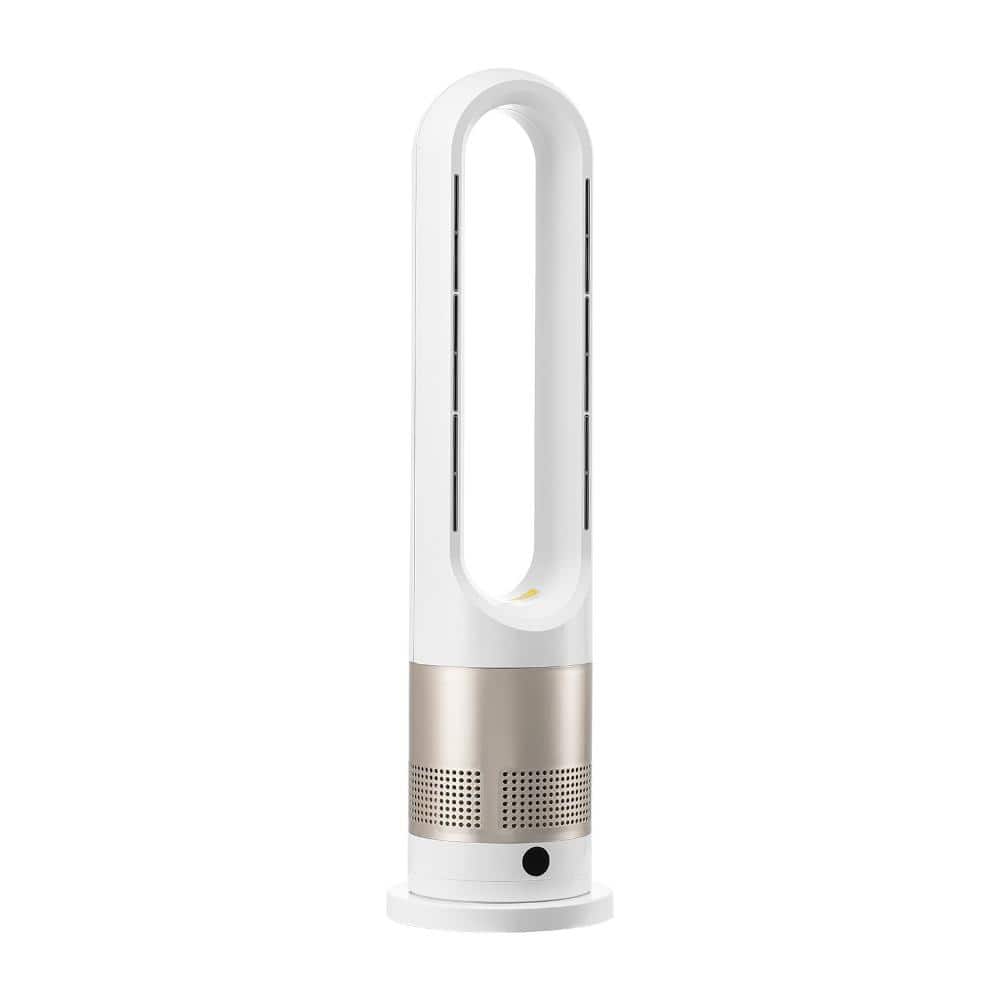 Volenca Bladeless Tower Fan, Hot & Cool Air, 16 ft/s, 80° Oscillating, 8 Speeds, 9H Timer, Remote Control (2)