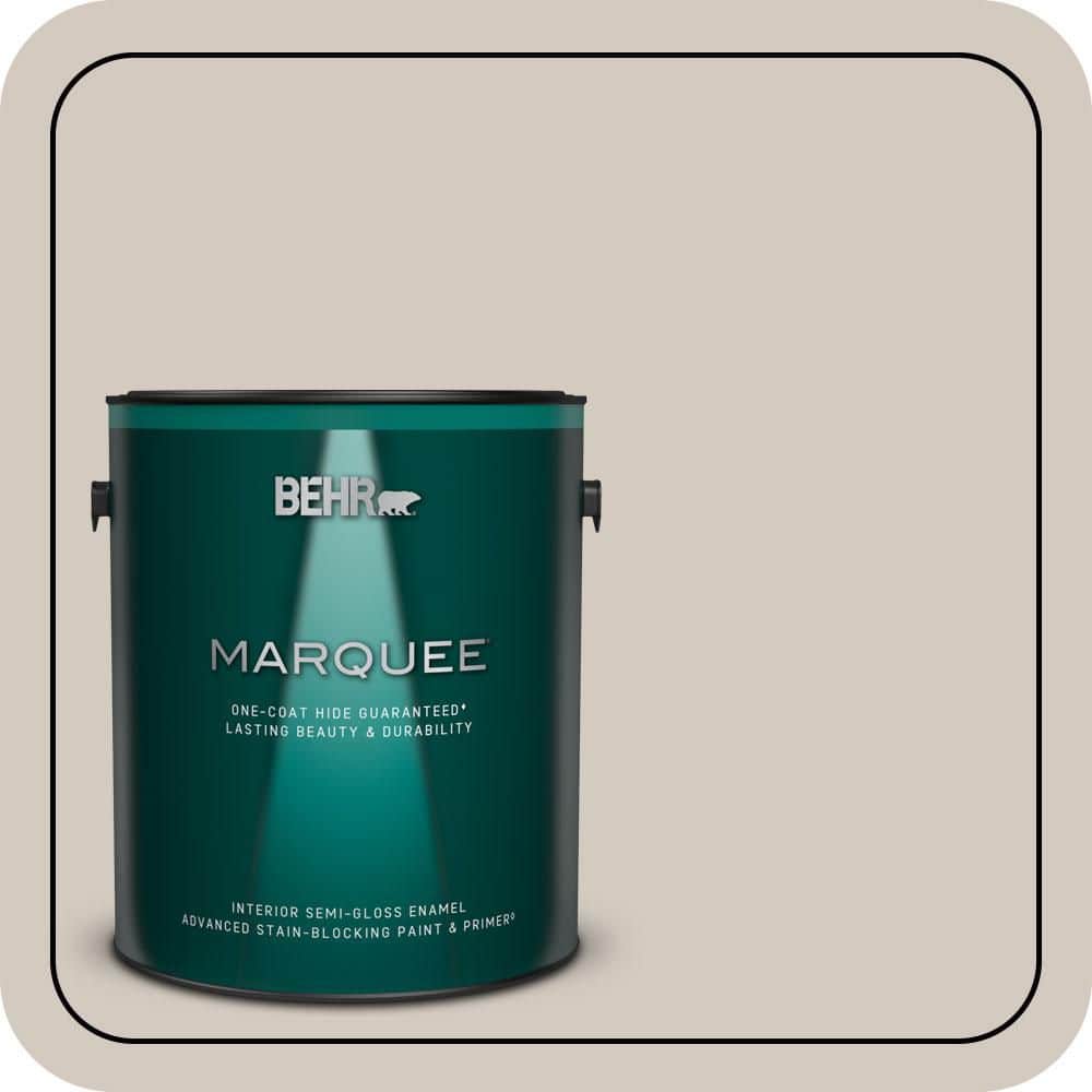 BEHR MARQUEE 1 gal. #N220-2 Ashen Tan Semi-Gloss Enamel Interior Paint & Primer