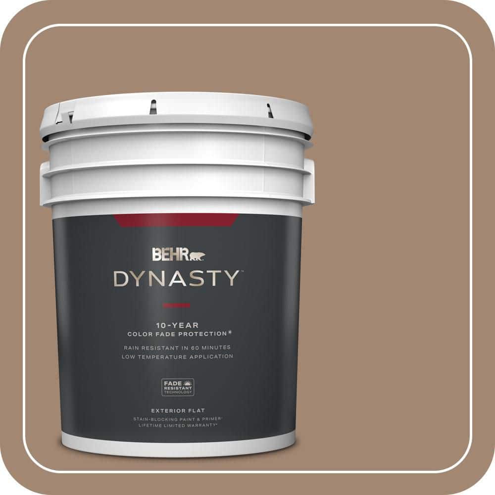 BEHR DYNASTY 5 gal. #QE-22 Terrazzo Brown Flat Exterior Stain-Blocking Paint & Primer