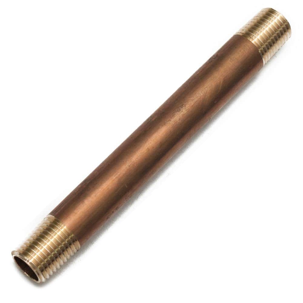 LTWFITTING 1/4 in. x 4-1/2 in. Brass MIP Nipple Fitting (5-Pack) (1)