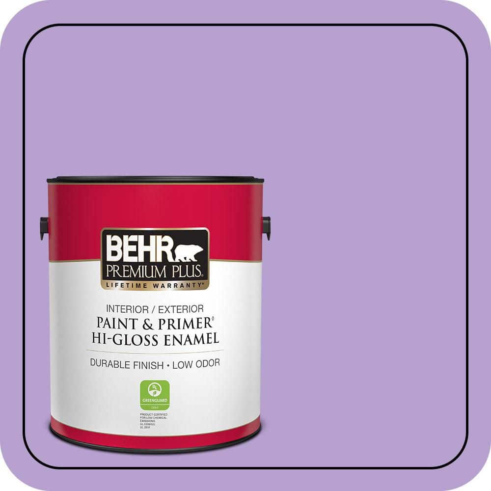 BEHR PREMIUM PLUS 1 gal. #P570-3 Flower Girl Hi-Gloss Enamel Interior/Exterior Paint & Primer (1)