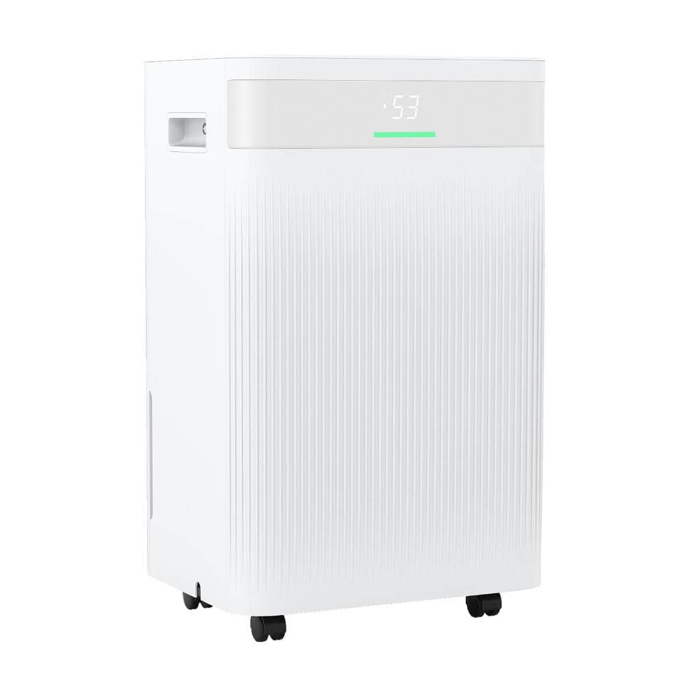 Bunpeony 54 pt. Dehumidifier for Rooms up to 4,500 sq. ft. with 3 Modes, 24H Timer and Drain Hose in White (1)