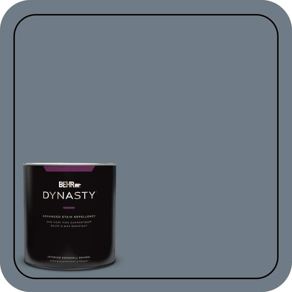BEHR DYNASTY 1 qt. #N490-5 Charcoal Blue One-Coat Hide Eggshell Enamel Interior Stain-Blocking Paint and Primer