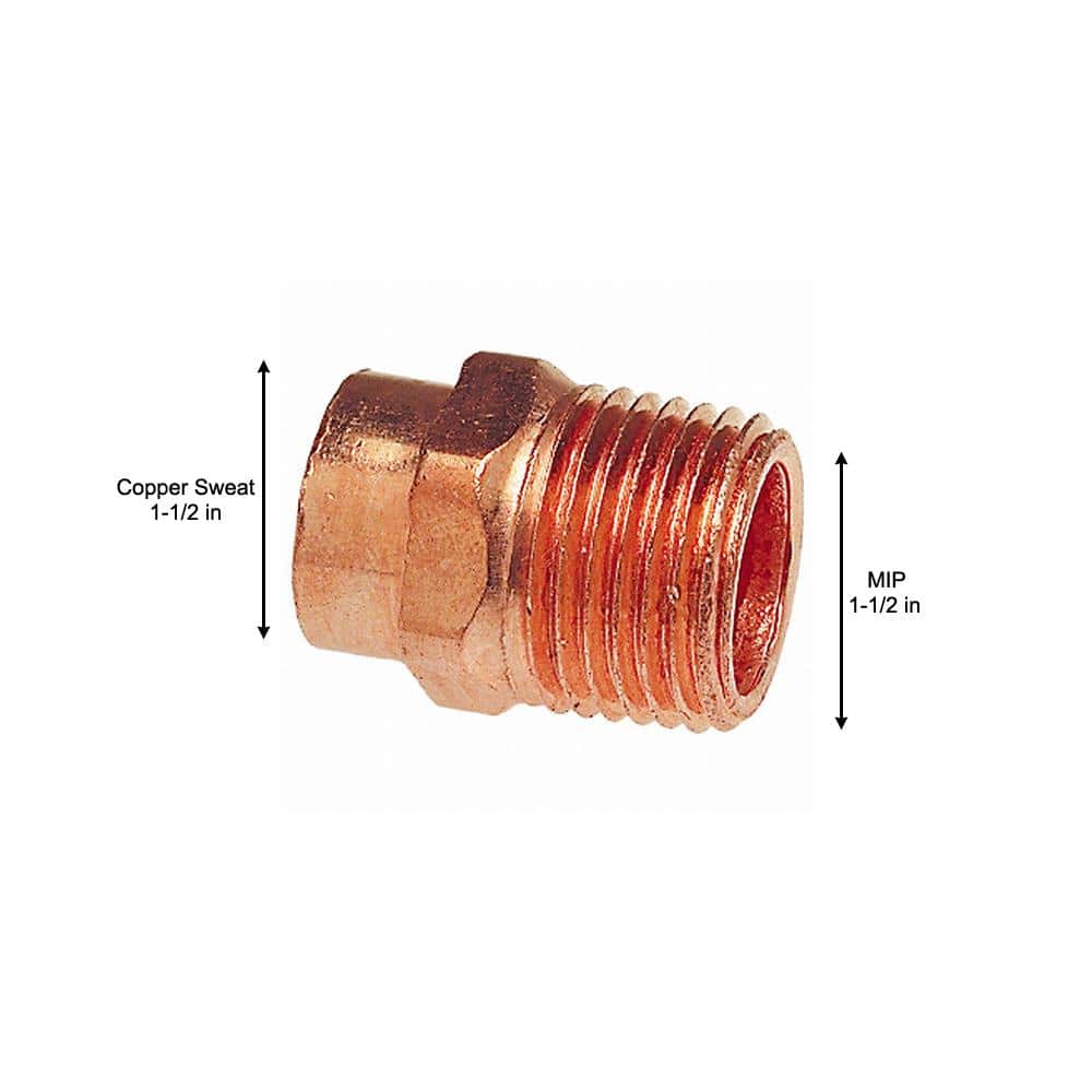 Everbilt 1-1/2 in. Copper Pressure Cup x MIP Male Adapter Fitting (3)