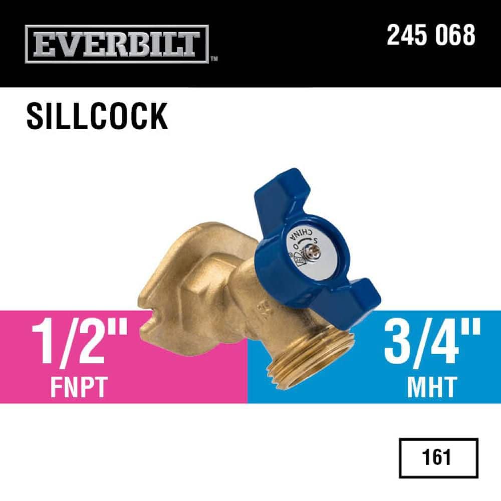 Everbilt 1/2 in. Brass FIP x MHT Quarter-Turn Sillcock Valve with Flange (2)