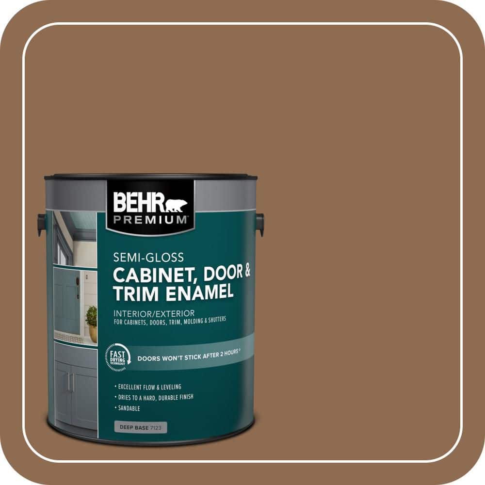 BEHR PREMIUM 1 gal. #N250-6 Split Rail Semi-Gloss Enamel Interior/Exterior Cabinet, Door & Trim Paint