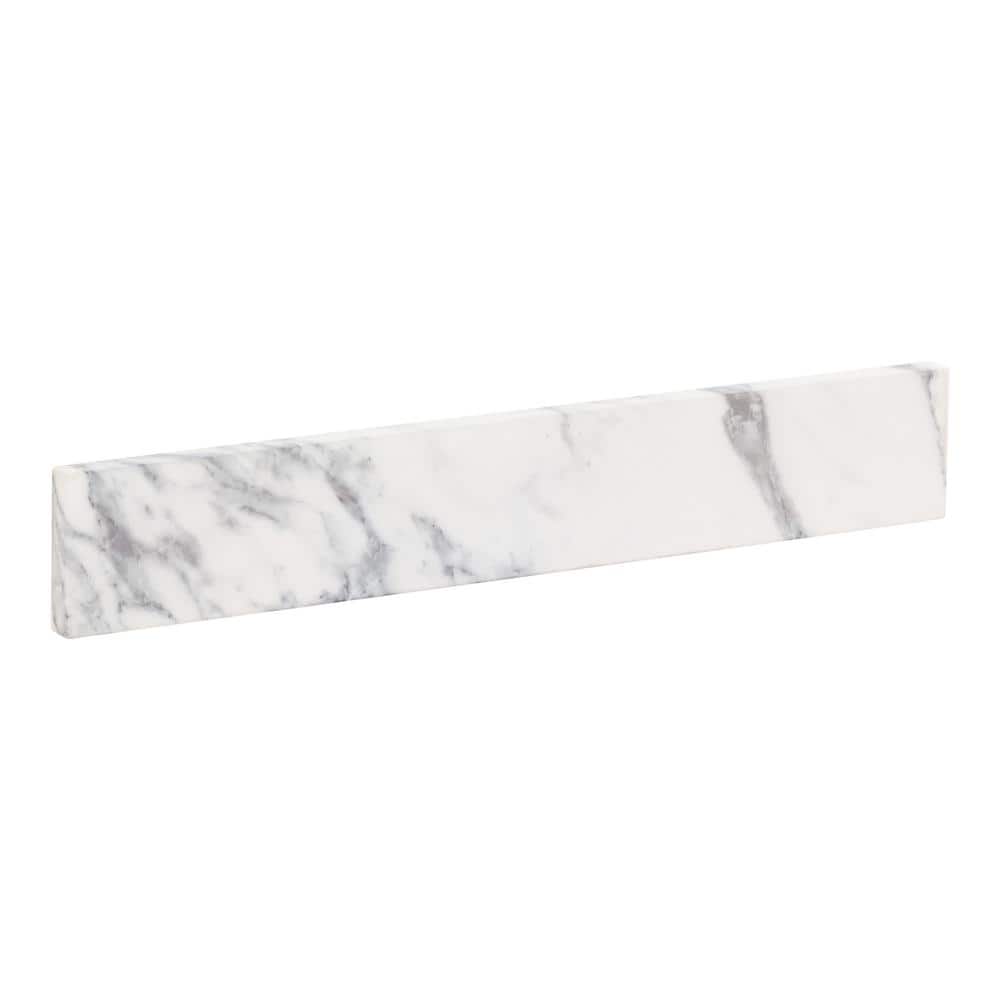 Home Decorators Collection 21.13 in. W x 0.75 in. D x 3.5 in. H Stone Effects Cultured Marble Side splash in Toscana (3)