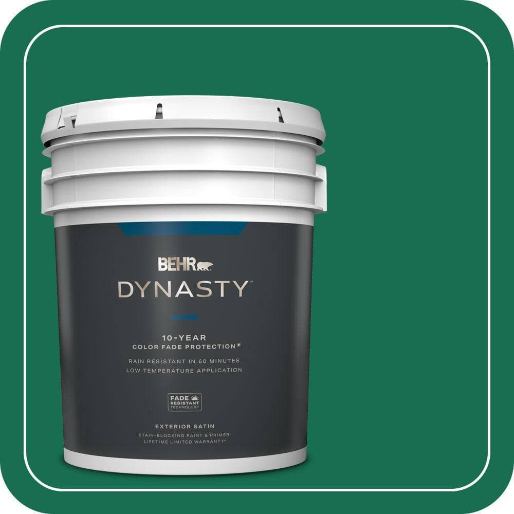 BEHR DYNASTY 5 gal. #S-H-470 Precious Emerald Satin Enamel Exterior Stain-Blocking Paint & Primer