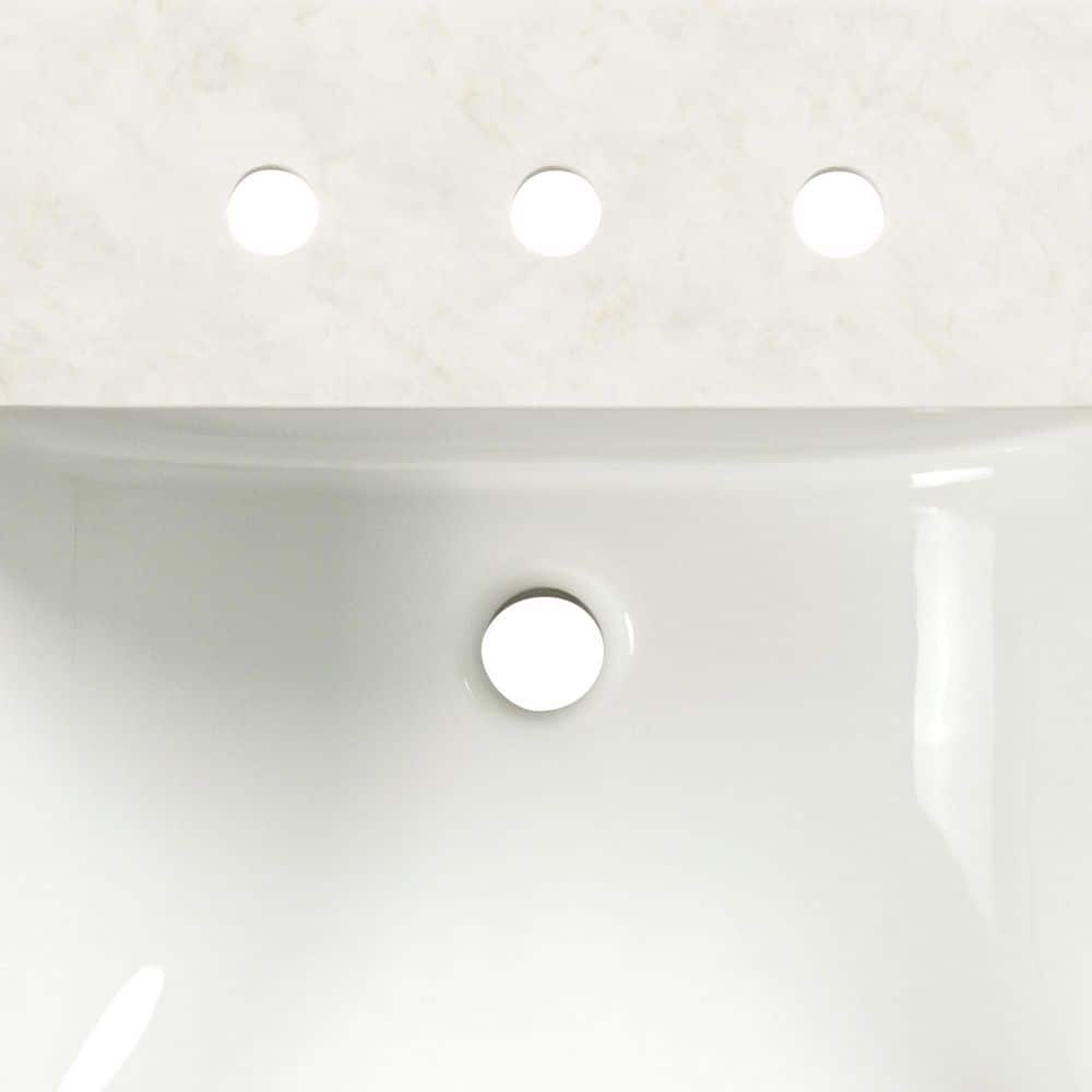 A&A Surfaces Taj Bianco 61 in. W x 22 in. D Quartz Polished White Rectangular Single Sink Undermount Vanity Top in Beige (3)