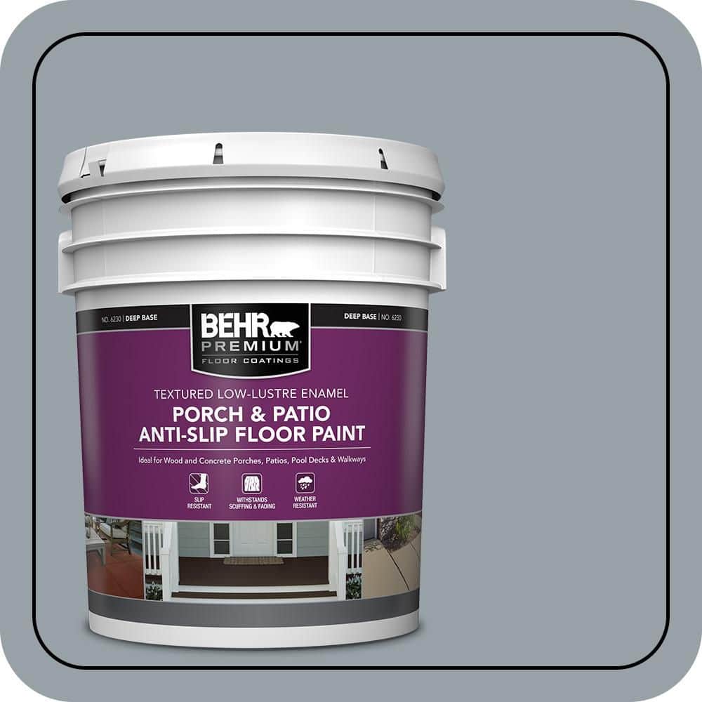 BEHR PREMIUM 5 gal. #PFC-57 Silver Spur Textured Low-Lustre Enamel Interior/Exterior Porch and Patio Anti-Slip Floor Paint