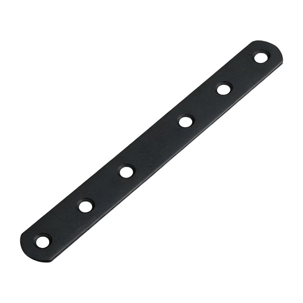 Wellco 12 Pack 8 in. Black Heavy-Duty Cast Iron Metal Mending Plates for Wood Repair, Furniture and Structural Reinforcement (2)