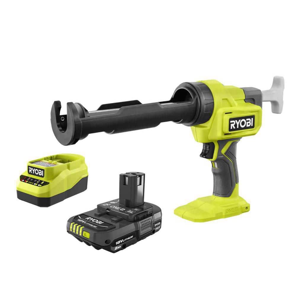 RYOBI ONE+ 18V Cordless 10 oz. Caulk & Adhesive Gun with 2.0 Ah Battery and Charger Kit