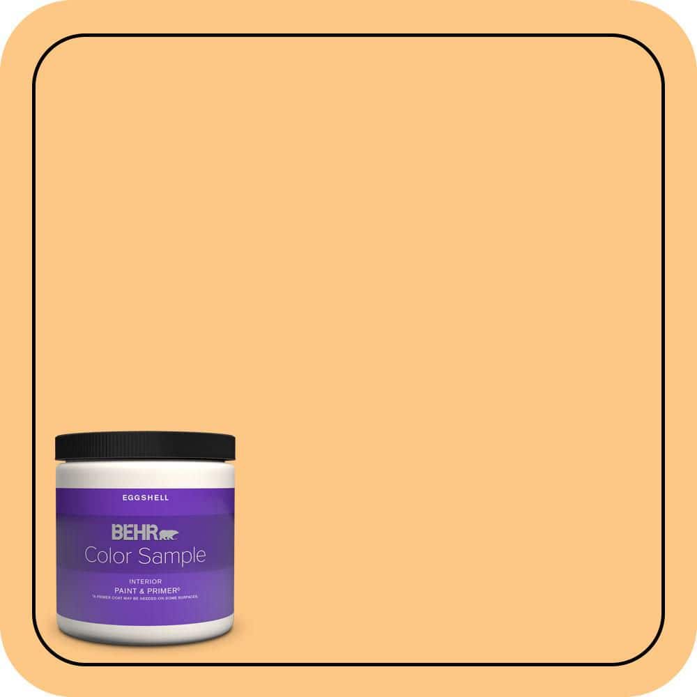 BEHR PREMIUM PLUS 8 oz. #P240-4 Mango Tango Eggshell Enamel Interior Paint & Primer Color Sample
