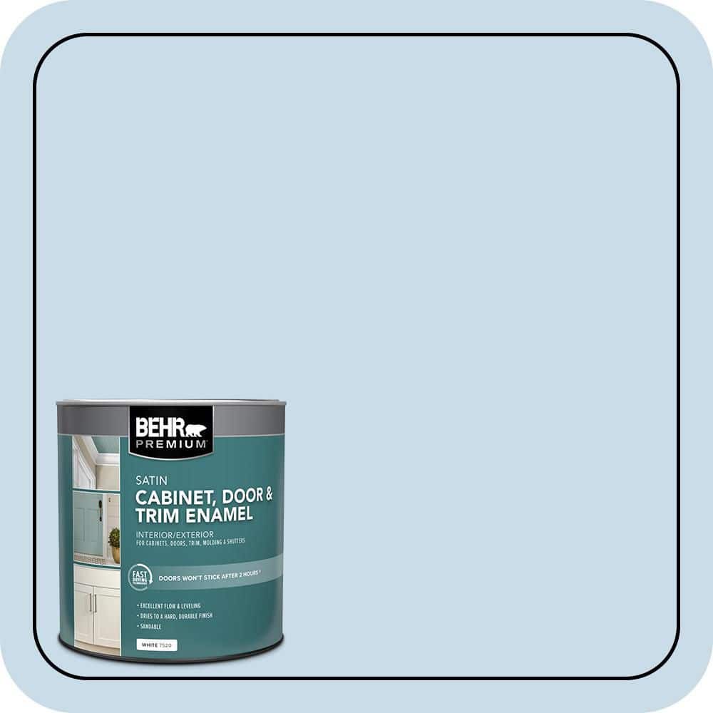 BEHR PREMIUM 1 qt. #M510-1 Blue Me Away Satin Enamel Interior/Exterior Cabinet, Door & Trim Paint