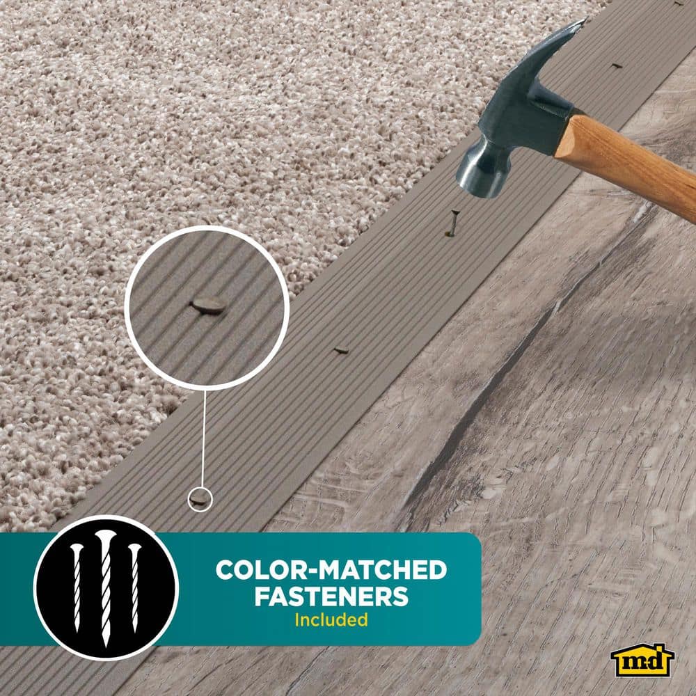 M-D Building Products 2"X 36" WARM GRAY ALUMINUM CARPET TRIM W/SCREW NAILS (4)