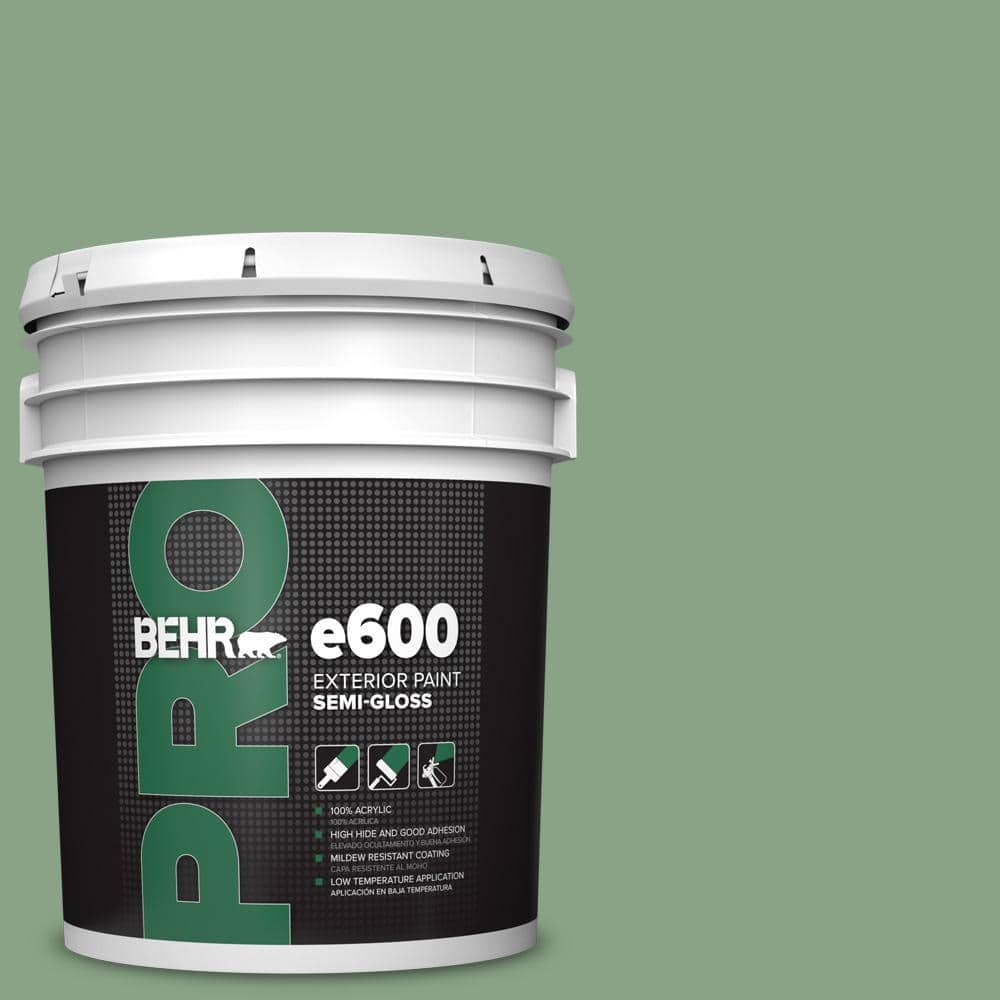 BEHR PRO 5 gal. #S400-5 Gallery Green Semi-Gloss Exterior Paint