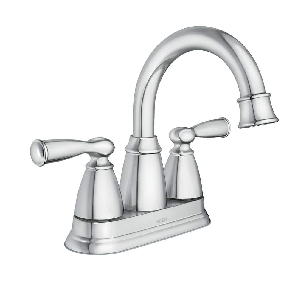 MOEN Banbury 1-Spray Tub and Shower Faucet (Valve Included) with 4 in Centerset 2-Handle Bath Faucet in Chrome (3)