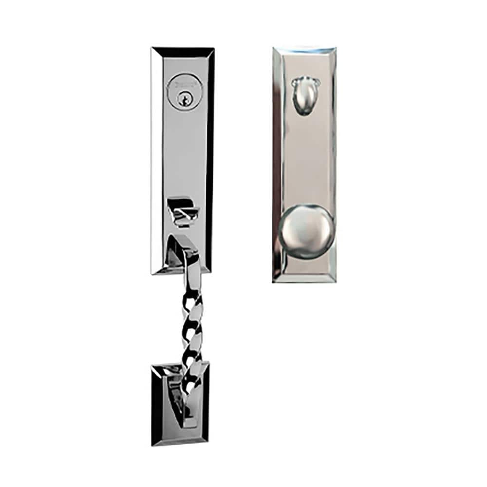 DELANEY HARDWARE Bravura 915 Jacksonville Entry Door Handleset with Knob Interior in Polished Chrome Finish (1)