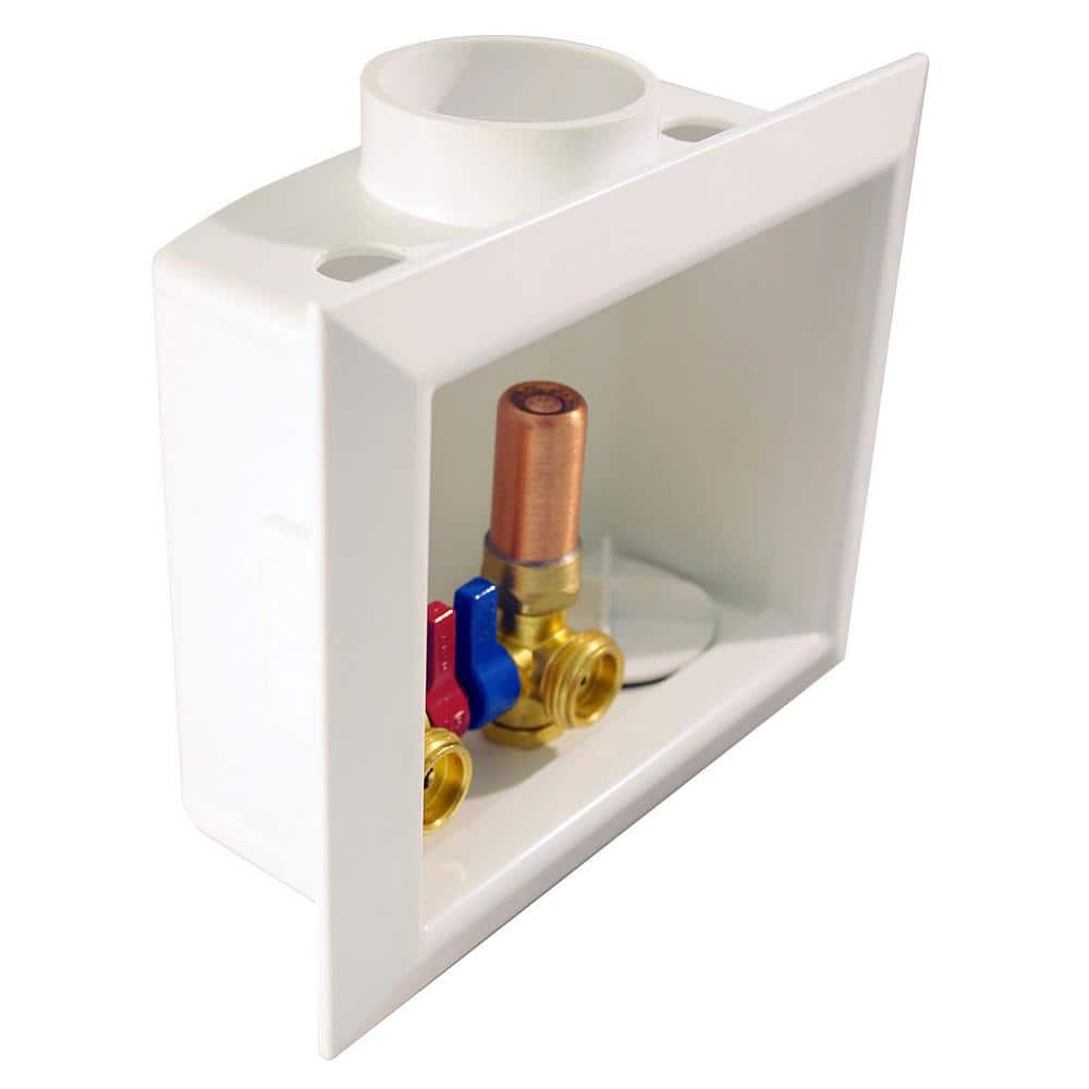 Tectite 1/2 in. Brass Push-to-Connect x 3/4 in. Male Hose Thread Washing Machine Valves w/ Outlet Box and Water Hammer Arrestors (2)