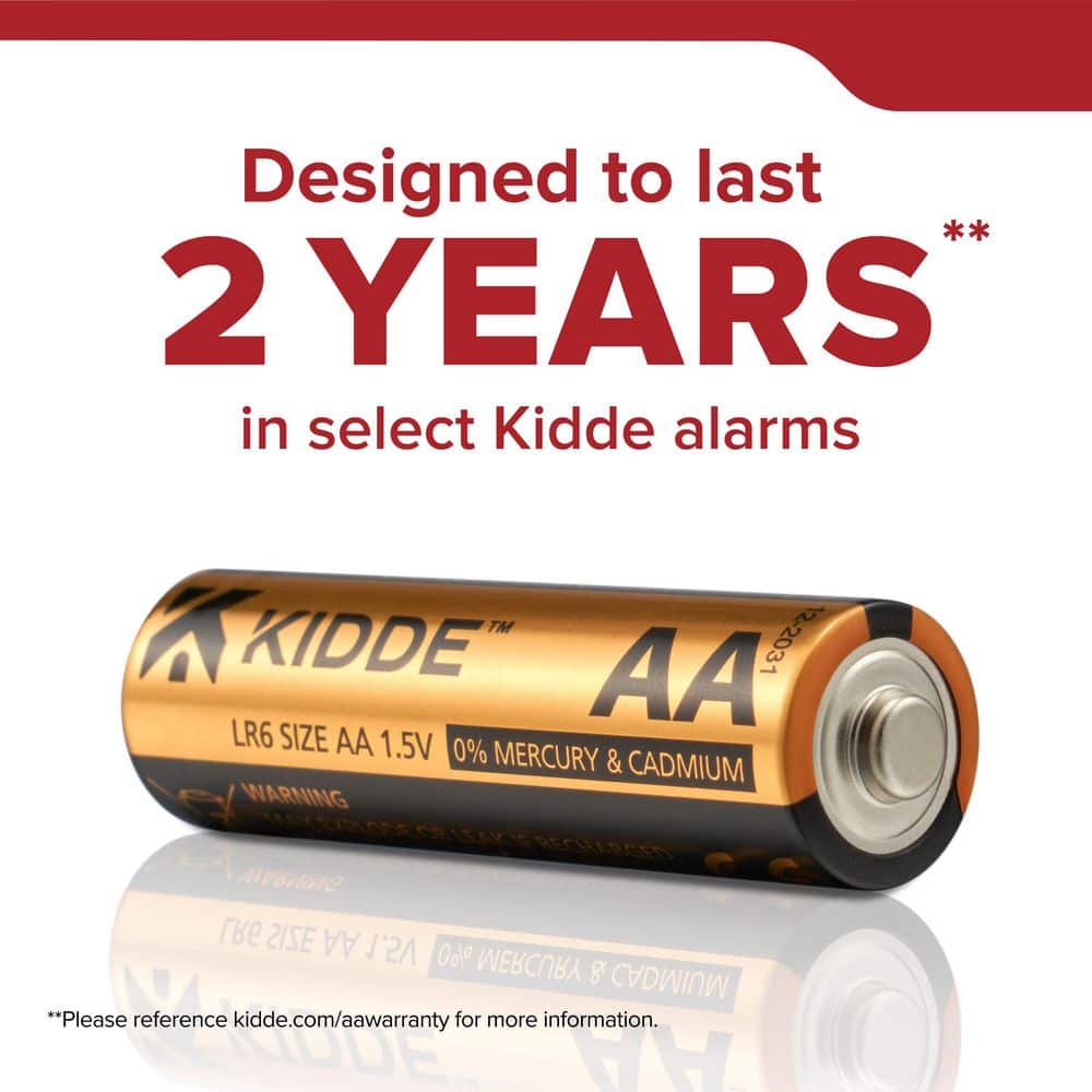 Kidde AA Smoke Detectors Batteries, Consumer Electronics, Manufacture Approved, 2-Year Warranty, 4-Batteries Total (3)