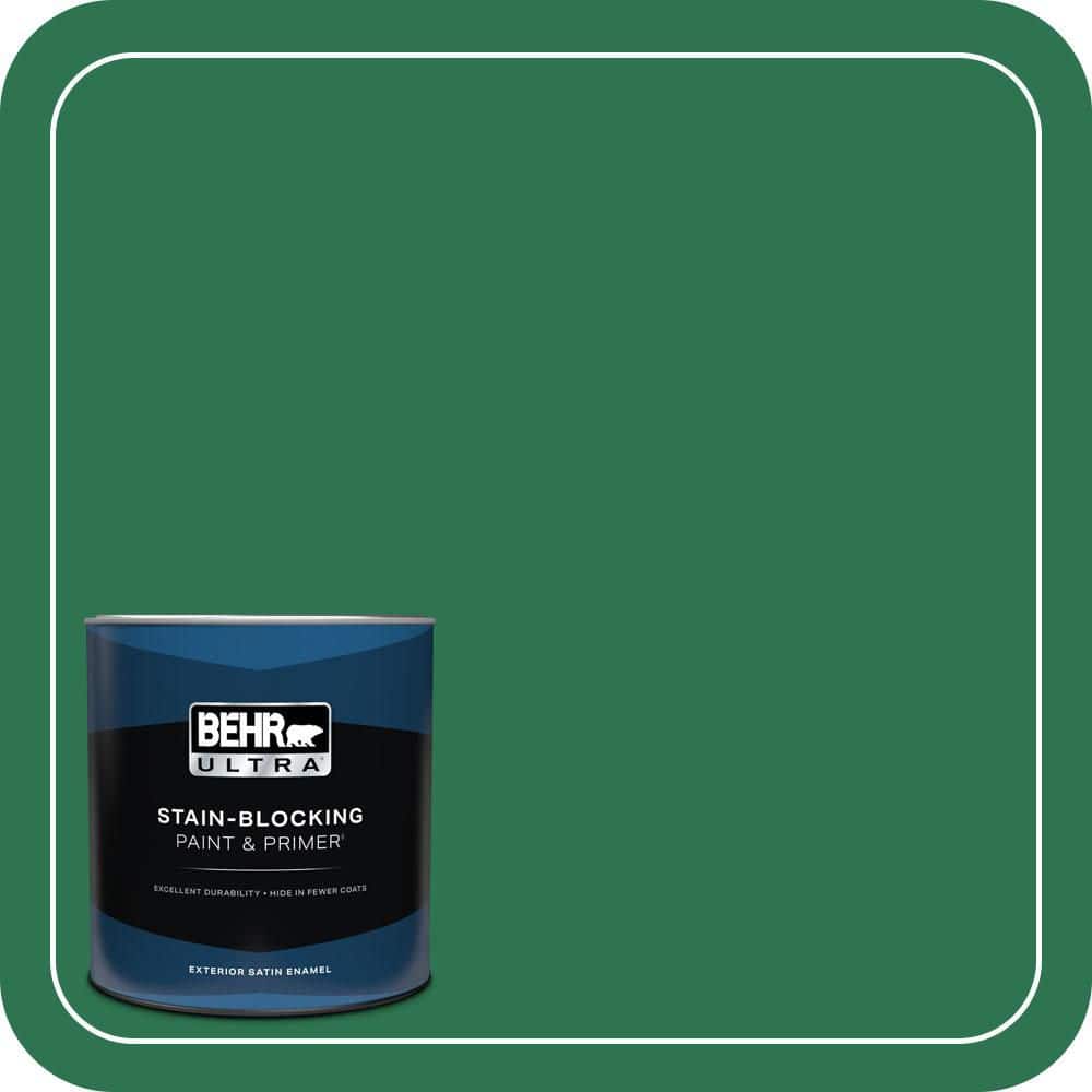 BEHR ULTRA 1 qt. #P420-7 Crown Jewel Satin Enamel Exterior Paint & Primer