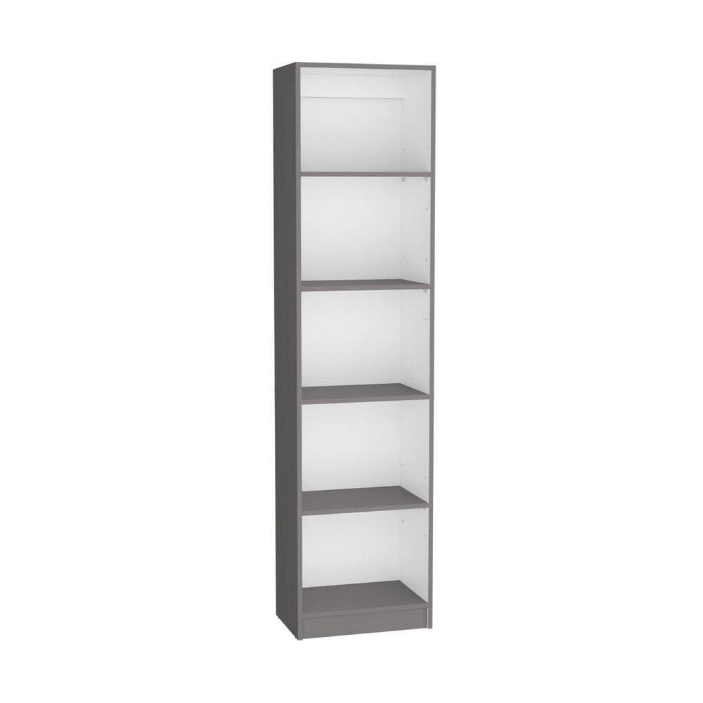 Tahanbath 11.80 in. W x 17.70 in. D x 71 in. H Multi-Colored Wood Freestanding Linen Cabinet with 5 Shelves in Gray/White (3)