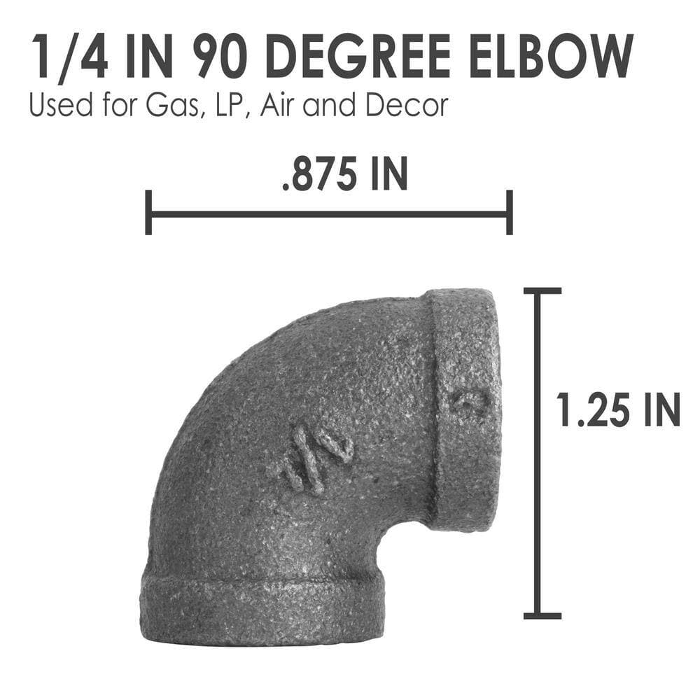 STZ 1/4 in. x 1/4 in. Black Iron 90° FPT x FPT Elbow (3)