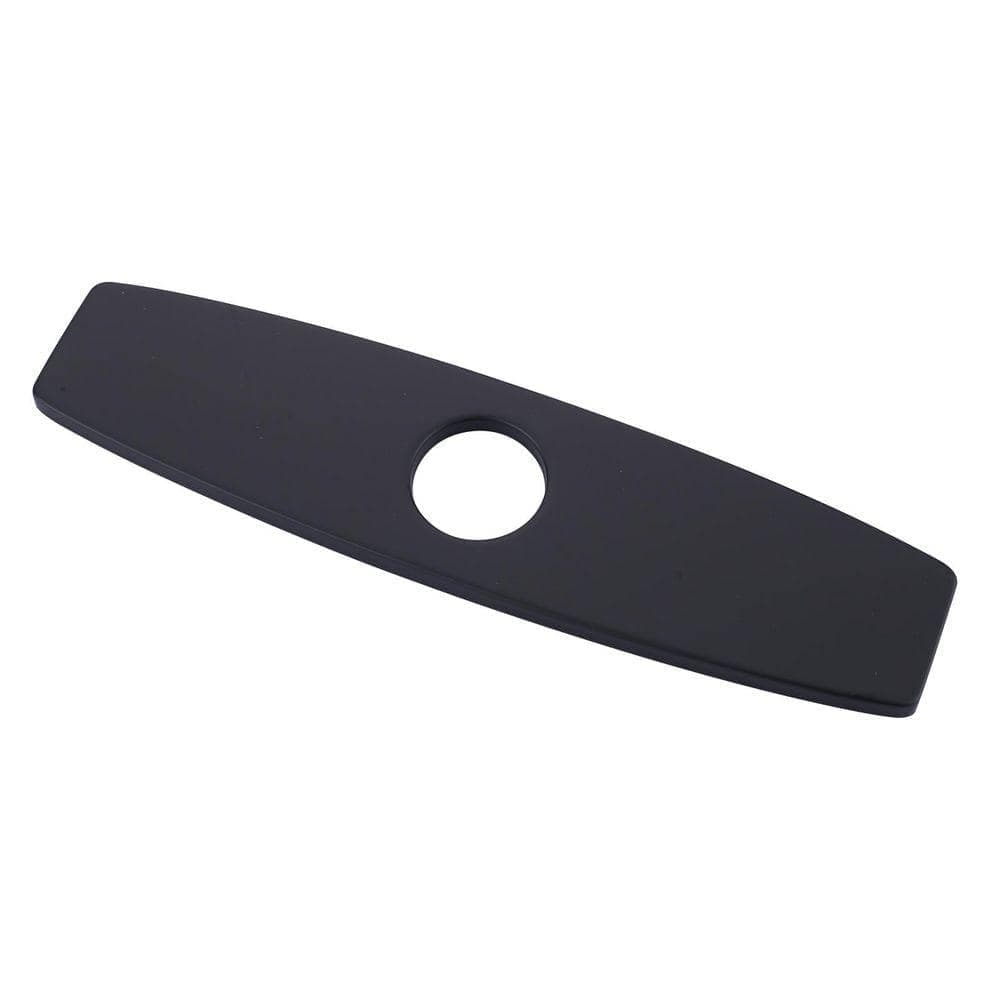 VEVETTA 9.6 in. x 2.4 in. x 0.3 in. Stainless Steel 1-Hole or 3-Hole Sink Faucet Deckplate Hole Cover in Matte Black (1)