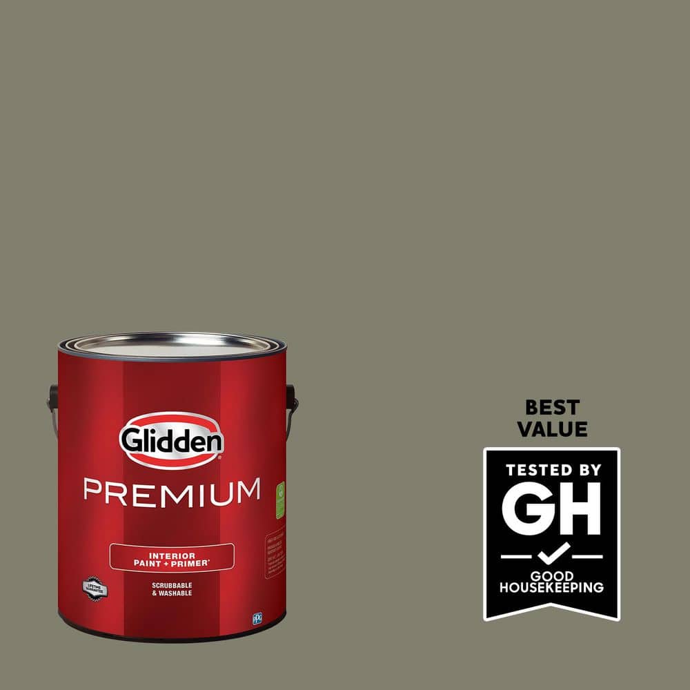 Glidden Premium 1 gal. PPG1028-5 Autumn Gray Eggshell Interior Paint