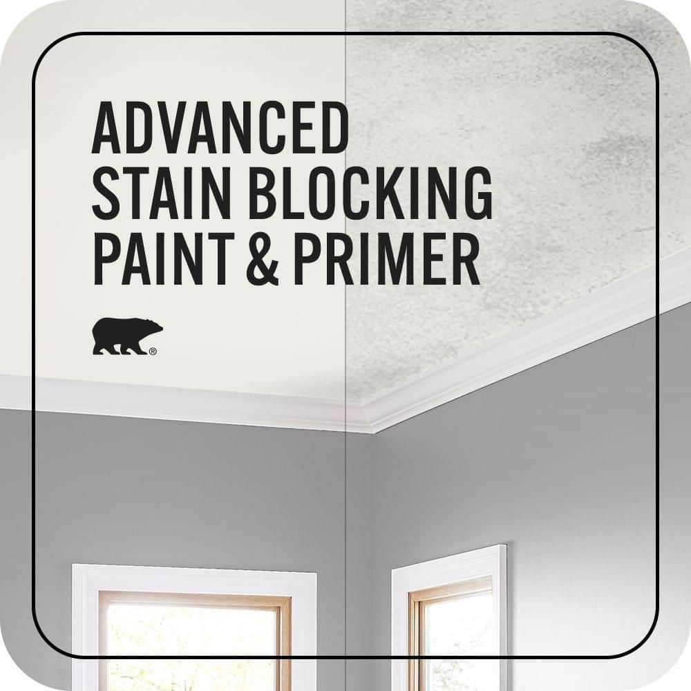 BEHR MARQUEE 1 gal. #MQ3-32 Cameo White One-Coat Hide Ceiling Flat Interior Paint & Primer (4)