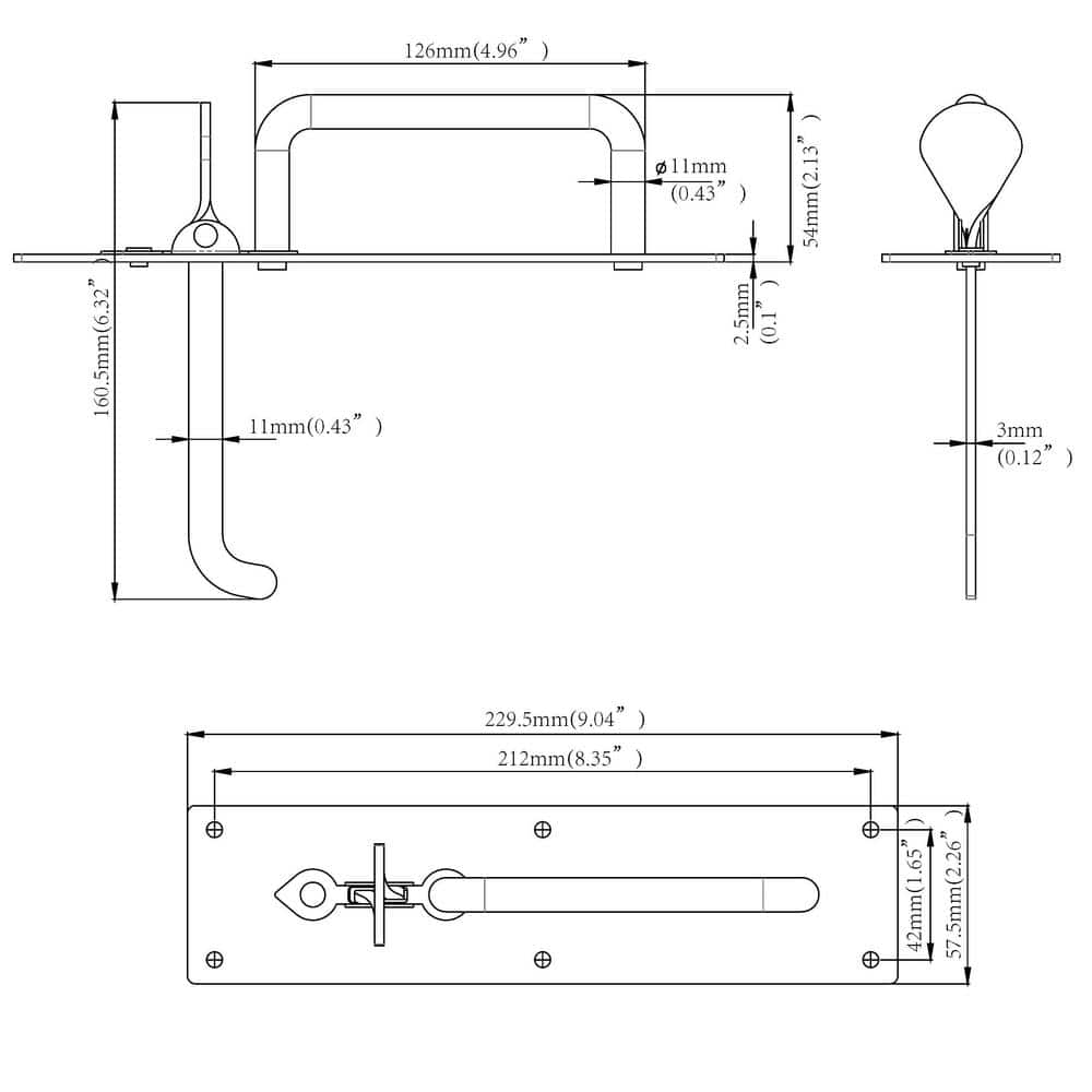 Everbilt Black Heavy-Duty Gate Thumb Latch (3)
