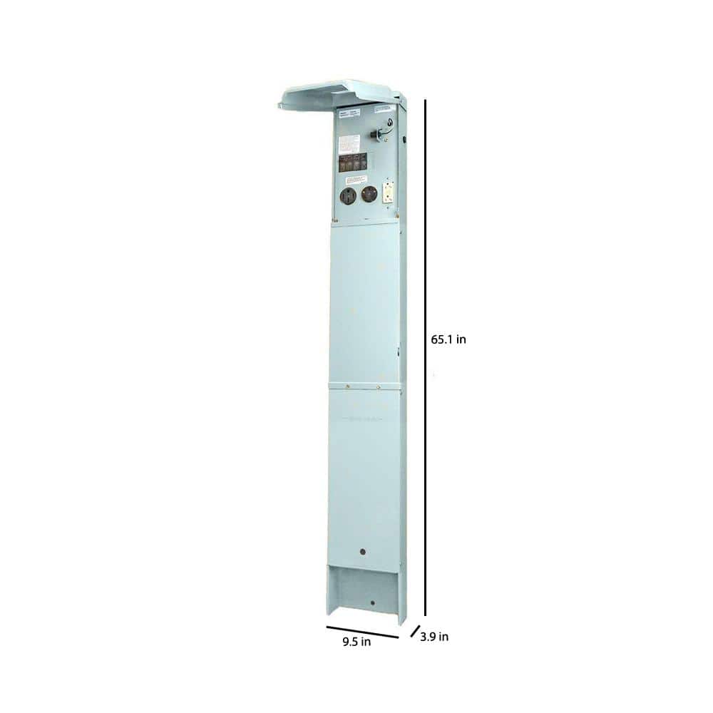 GE RV Earth Burial Pedestal with 50 Amp and 30 Amp RV Receptacles, 20 Amp GFCI Receptacle, and Photocell Light (3)