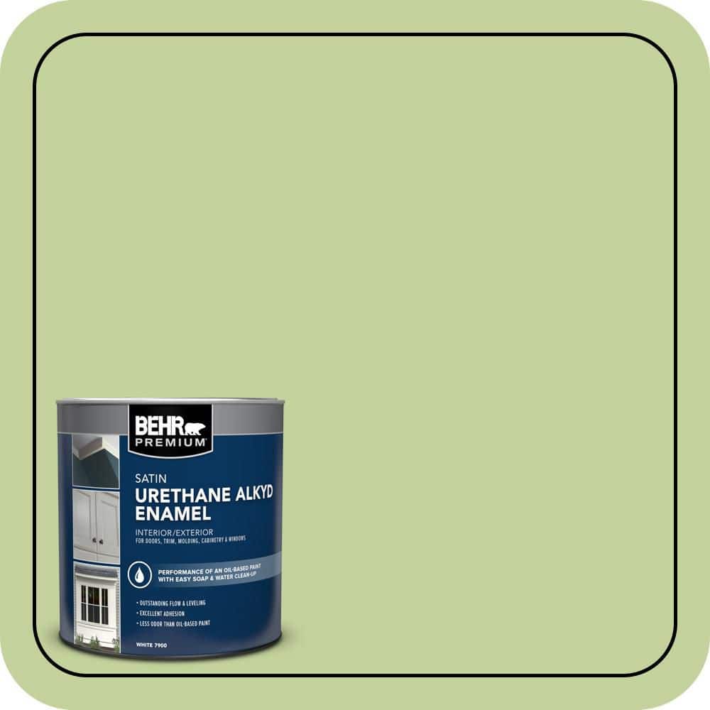 BEHR PREMIUM 1 qt. #P370-4 Cricket Field Satin Enamel Urethane Alkyd Interior/Exterior Paint