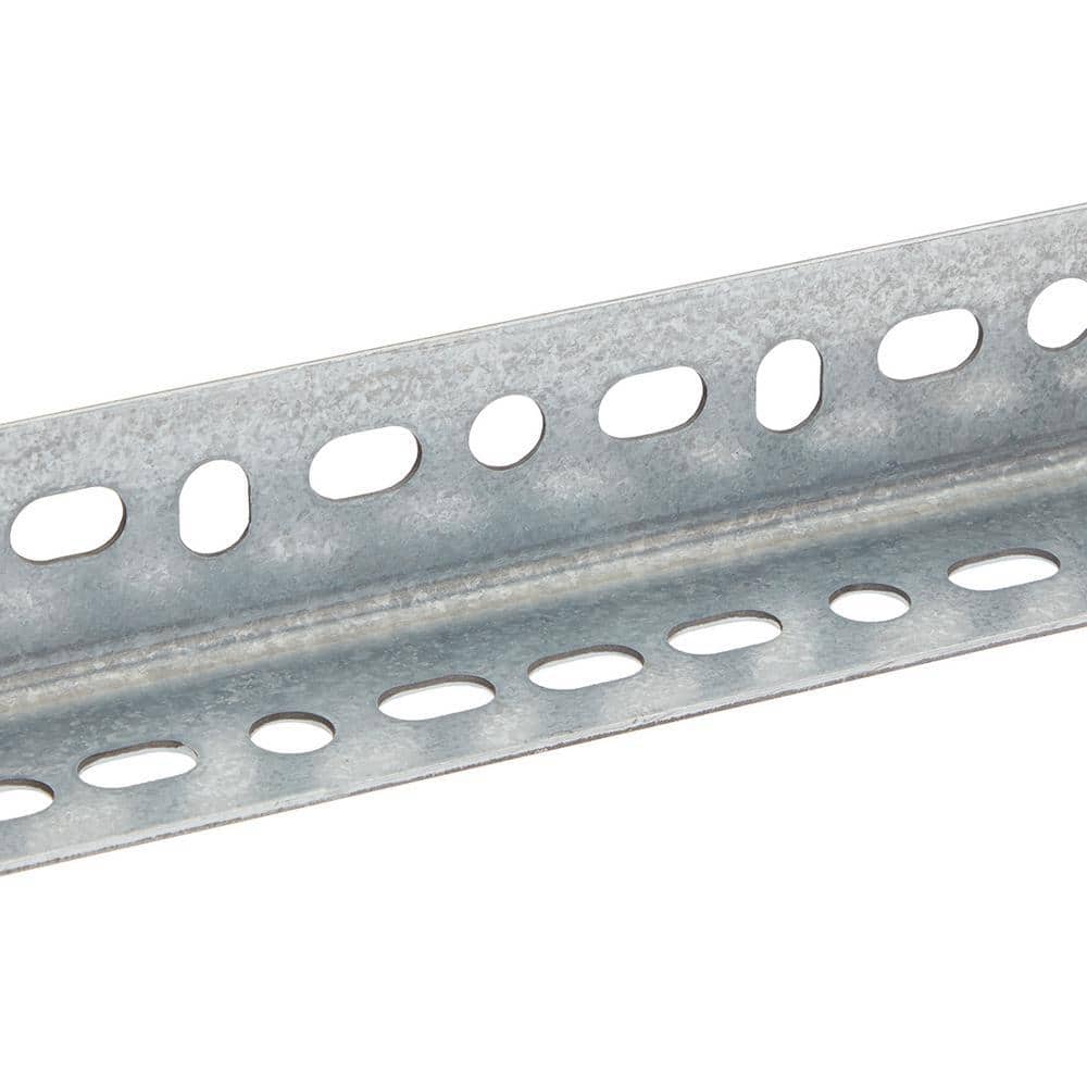 Everbilt 1-1/2 in. x 8 ft. - 14 Gauge Thick Zinc Plated Slotted Steel Angle (4)