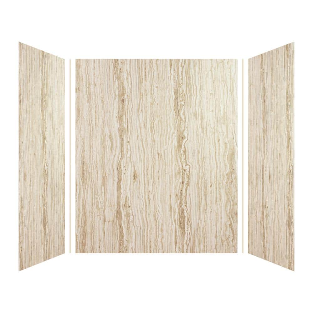 Transolid Expressions 48 in. x 60 in. x 72 in. 3-Piece Easy Up Adhesive Alcove Shower Wall Surround in Sorento (2)