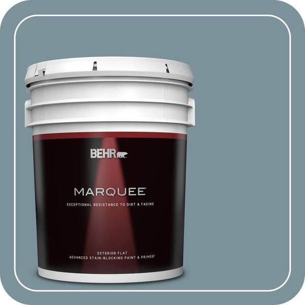 BEHR MARQUEE 5 gal. #PMD-55 Silent Tide Flat Exterior Paint & Primer (2)