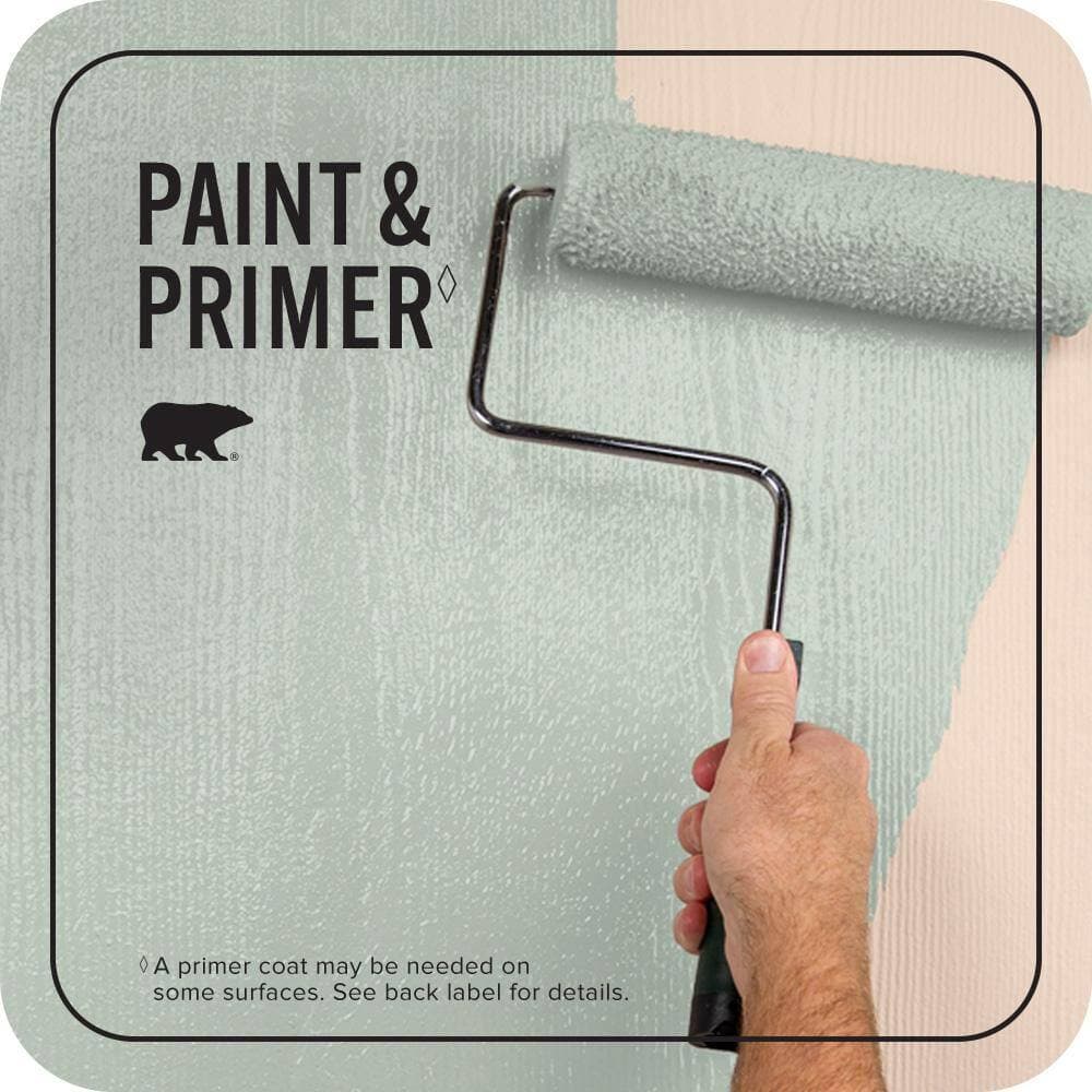 BEHR PREMIUM PLUS 1 qt. #N400-2 Frosted Sage Satin Enamel Exterior Paint & Primer (3)