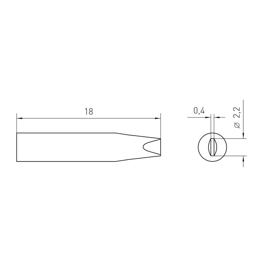 Weller RT Micro Active Soldering Tip, Chisel, 2.2 mm x 0.4 mm (2)