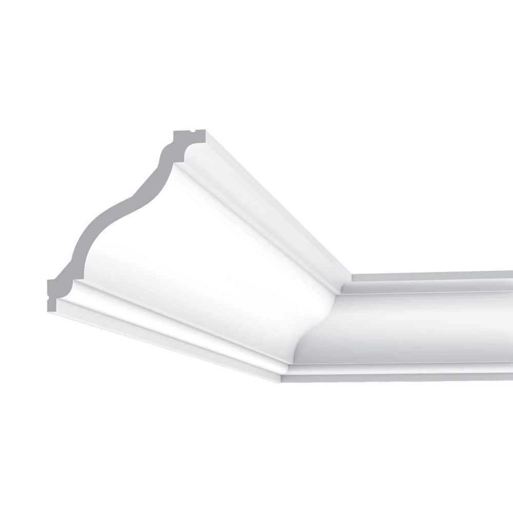 ORAC DECOR 4-3/8 in. x 4-3/4 in. x 78-3/4 in. Primed White Plain Polyurethane Crown Moulding (13-Pack) (1)