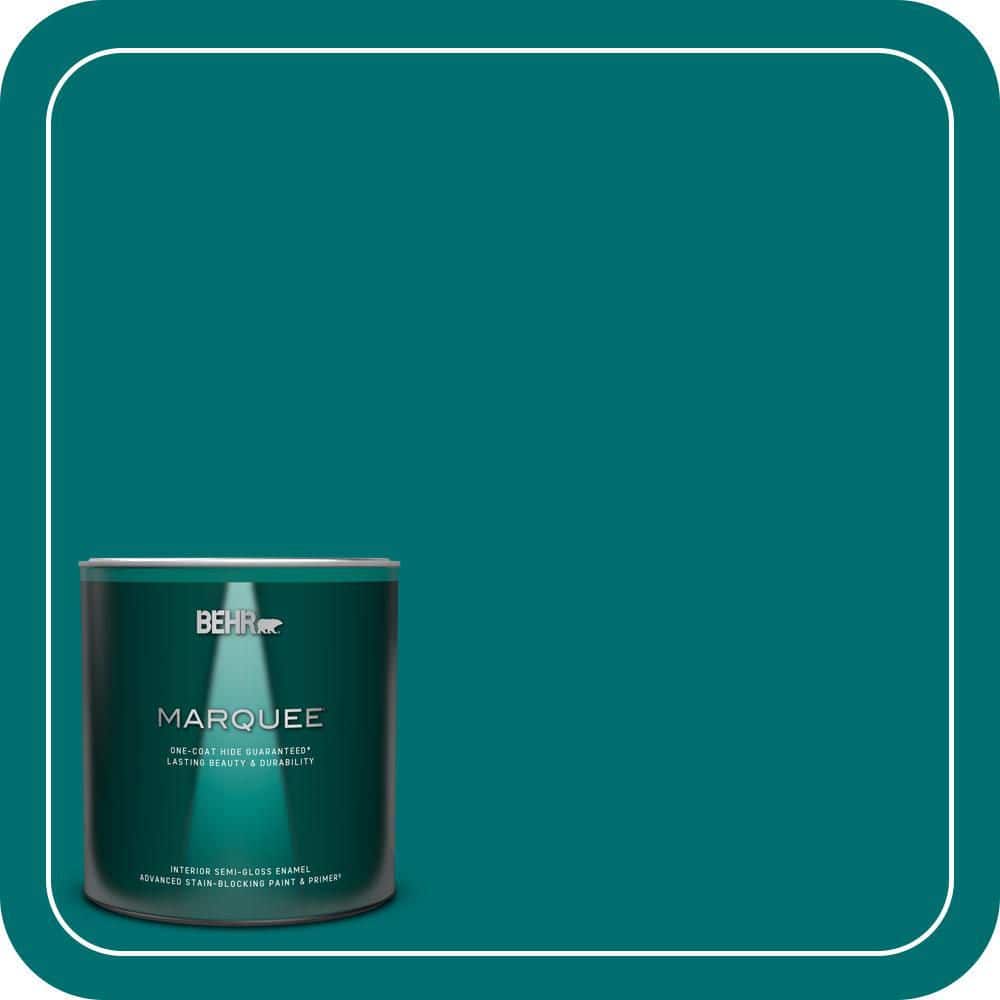 BEHR MARQUEE 1 qt. #P460-7 Caribbean Current Semi-Gloss Enamel Interior Paint & Primer