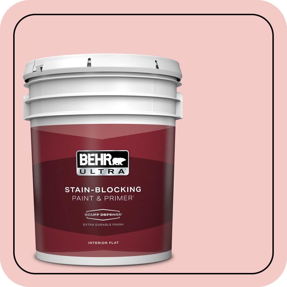 BEHR ULTRA 5 gal. #T12-20 First Peach Extra Durable Flat Interior Paint & Primer