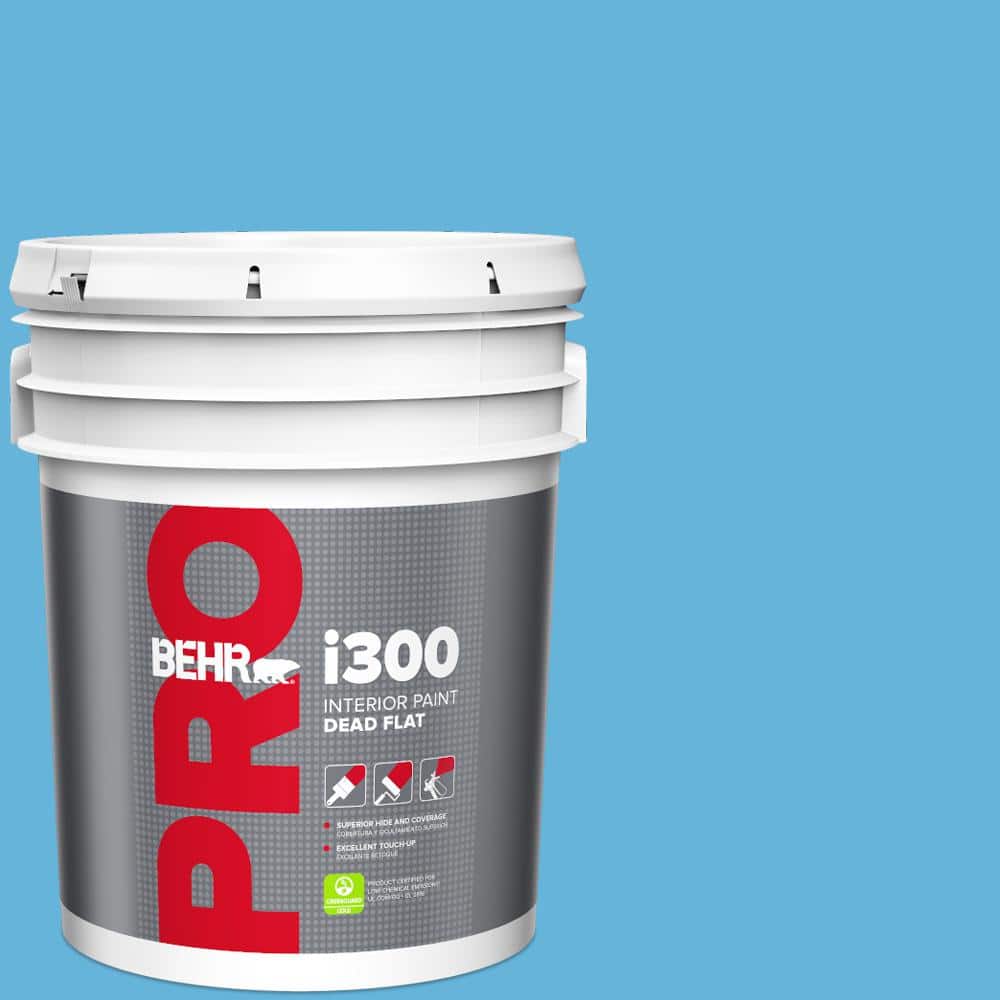 BEHR PRO 5 gal. #540B-5 Riviera Blue Dead Flat Interior Paint