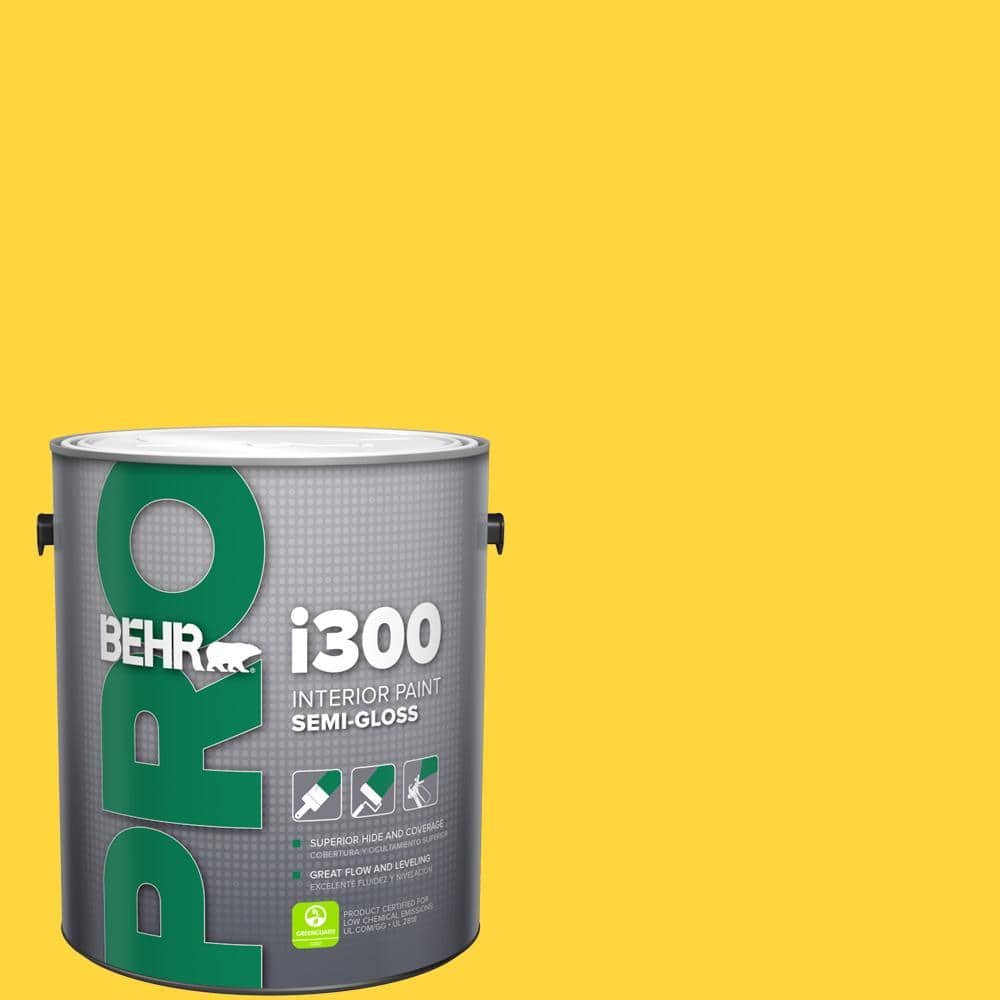 BEHR PRO 1 gal. #380B-6 Lemon Tart Semi-Gloss Interior Paint