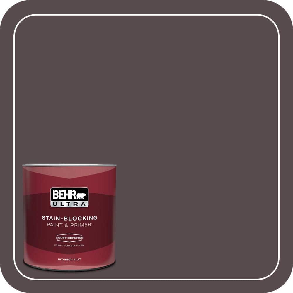 BEHR ULTRA 1 qt. #N100-7 Aubergine Extra Durable Flat Interior Paint & Primer