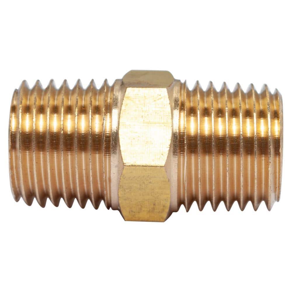 LTWFITTING 3/4 in. MIP Brass Pipe Hex Nipple Fitting