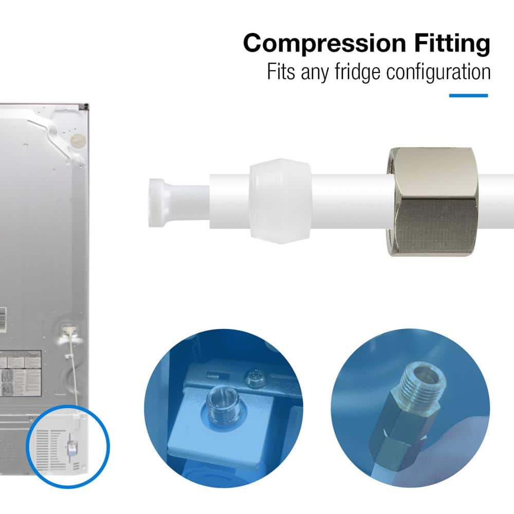 ISPRING ICEK3 20 ft. 3/8 in. Water Line Splitter & Reverse Osmosis Water Filtration System Ice Maker Kit Fits PH100, RO100, US15 (2)