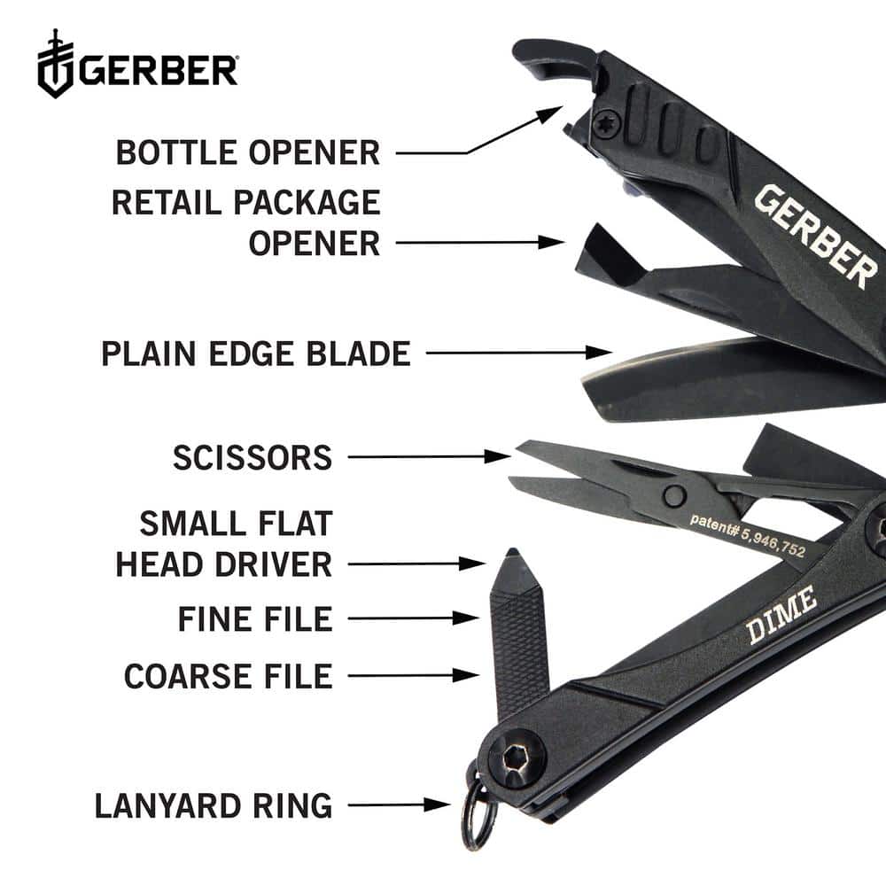 Gerber Dime 10-in-1 Multi-Tool in Black (3)