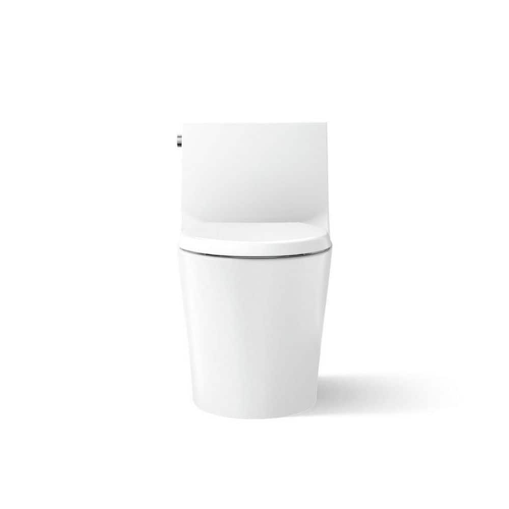 KOHLER Veil 12 in. 1-Piece 0.8/1.28 GPF Dual Flush Elongated Toilet in White Seat Included (3)